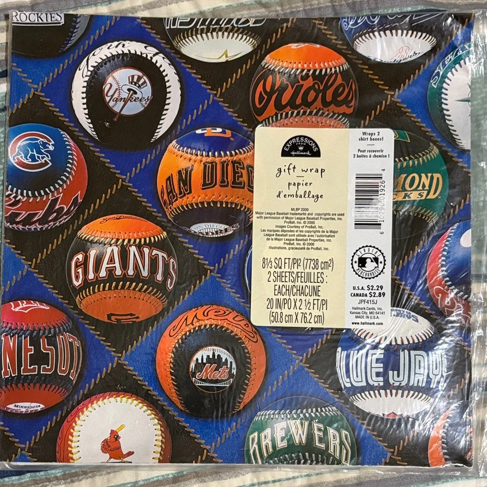 MLB Team Logo Gift Wrap - Multicolor
